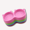 Cat Shape Double Plastic Bowl